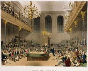 House of Commons Interior before the fire of 1834, from Ackermanns Microcosm of London