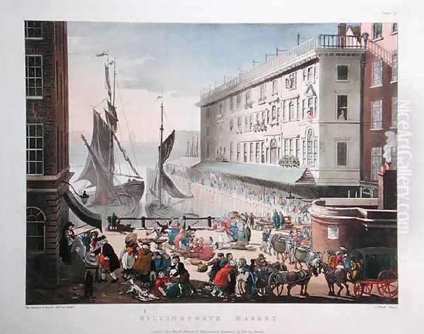 Billingsgate Market, London, published 1st March 1808 - view 1
