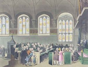 Court of Chancery, Lincolns Inn Hall, engraved by Constantine Stadler fl.1780-1812, 1808