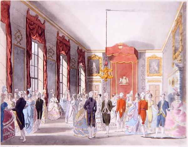 Drawing Room, St. Jamess, engraved by John Bluck fl.1791-1819 published by Ackermanns Repository of Arts, 1809 - view 1