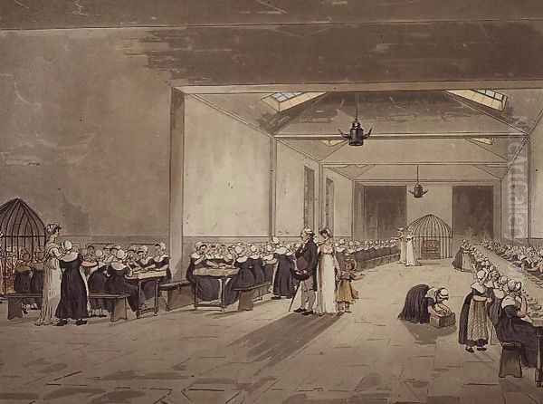 Dining Hall, Asylum, from Ackermanns Microcosm of London - view 1
