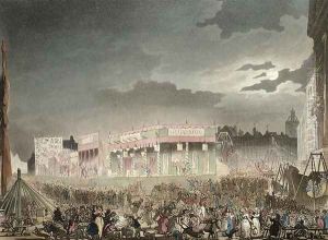 Bartholomew Fair, from Ackermanns Microcosm of London Vol II by T. Rowlandson & A.C. Pugin