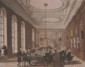 College of Physicians from Ackermanns Microcosm of London by T. Rowlandson & A.C. Pugin