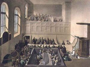 Newgate Chapel, engraved by Joseph Constantine Stadler fl.1780-1812 pub. by R. Ackermann, 1809