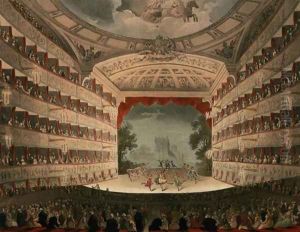 New Covent Garden Theatre, 1810, from Ackermanns Microcosm of London by T. Rowlandson & A.C. Pugin