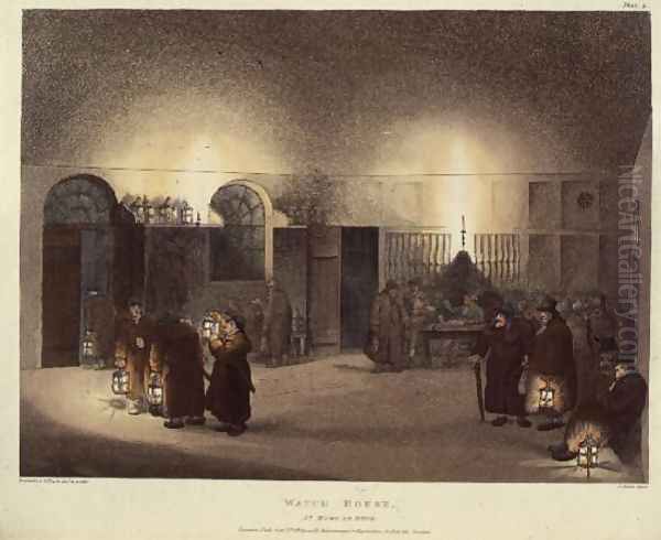 Watch House, St. Mary Le Bone, engraved by J. Bluck, from Ackermanns Microcosm of London - view 1