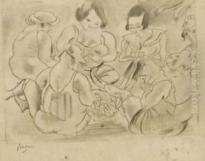 Scene De Maison Close by Jules Pascin
