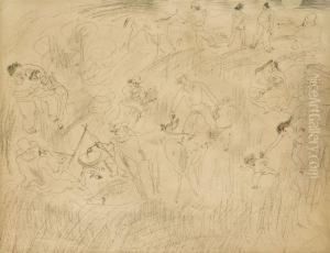 Scene Sur Les Fortifications by Jules Pascin