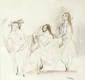 Trois Jeunes Filles by Jules Pascin