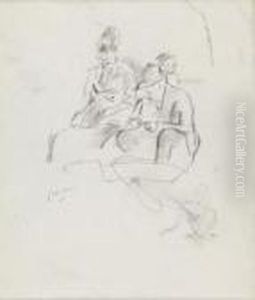 Couple Assis by Jules Pascin