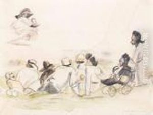 Personnages Sur Une Plage A Cuba by Jules Pascin
