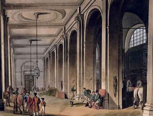 Kings Mews, Charing Cross from Ackermanns Microcosm of London by T. Rowlandson & A.C. Pugin
