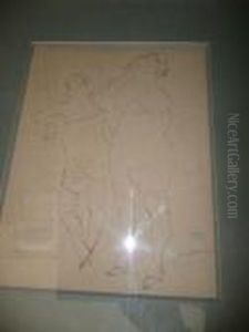 Paquita Et Cesarine. by Jules Pascin