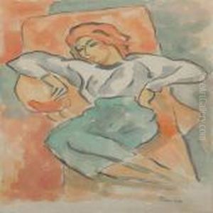 Woman On Chaise Longue by Jules Pascin