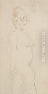 Nu Debout De Profil by Jules Pascin