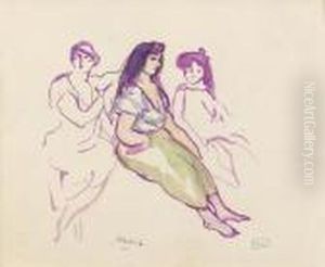 Trois Jeunes Filles by Jules Pascin