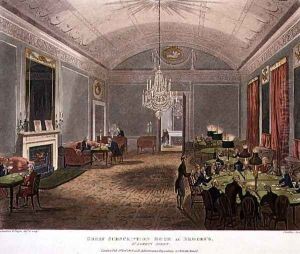 Great Subscription Room at Brookss, St.Jamess, engraved by Stadler, from Ackermanns Microcosm of London Great Subscription Room at Brookss, St.Jamess, engraved by Stadler, from Ackermanns Microcosm of London