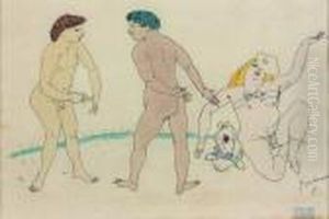Trois Personnages, Munich by Jules Pascin