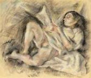 Femme Allongee Lisant