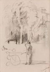 Promenade En Poussette Au Jardin Public by Jules Pascin