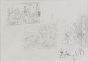 Scenes D'interieur Et Personnages (feuille D'etude) Scenes D'interieur Et Personnages (feuille D'etude)
