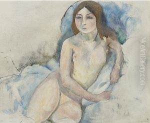 Jeune Fille Blonde Posant by Jules Pascin