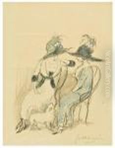 Two Ladies In Discussion by Jules Pascin