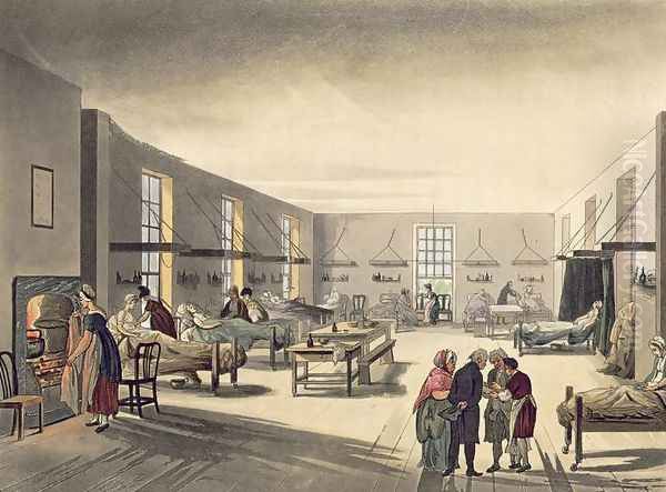 Middlesex Hospital from Ackermanns Microcosm of London - view 1