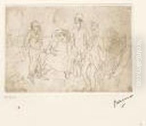 Personnages Au Salon by Jules Pascin