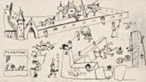 Scene De Village by Jules Pascin