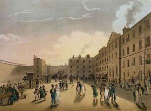 Kings Bench Prison exterior, from Ackermanns Microcosm of London