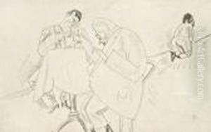 Deux Hommes Assis by Jules Pascin