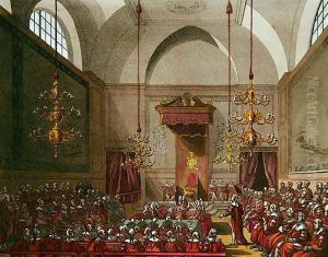 House of Lords, 1809 by T. Rowlandson & A.C. Pugin