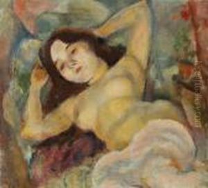 Nu Aux Bras Derriere La Tete by Jules Pascin
