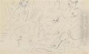 Accordeoniste Et Femme by Jules Pascin