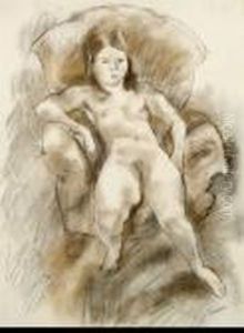 Jeune Fille Assise Au Fauteuil by Jules Pascin