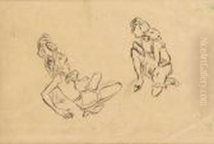 Scene De Maison Close by Jules Pascin