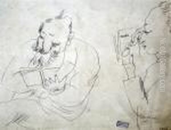 Caricature Of Nathanson And Cocteau - view 1