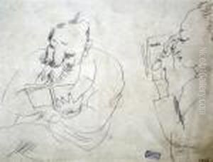 Caricature Of Nathanson And Cocteau