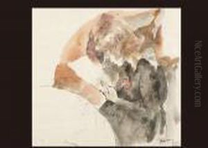 Portrait D'hermine Lisant by Jules Pascin