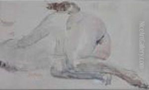 Femme Nue Allongee by Jules Pascin