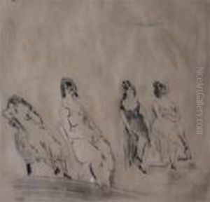 Un, Deux, Trois, Quatre Dames by Jules Pascin