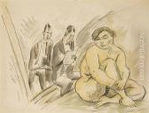 Modele Dans L'atelier (recto); Nu Assis (verso) by Jules Pascin