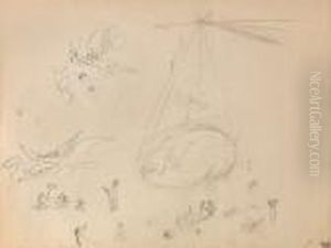 Planche D'etudes Pour "venus Dans La Balance" D'andresalmon by Jules Pascin