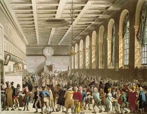 Customs House, The Long Room, from Ackermanns Microcosm of London