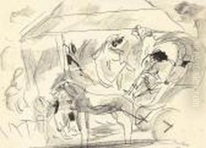 Etude Pour "le Cheval Rouge" by Jules Pascin