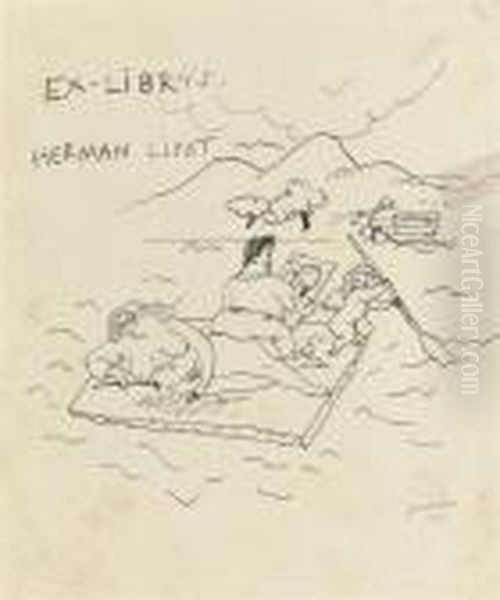 Design For Ex-libris Plate For Herman Lipot - view 1