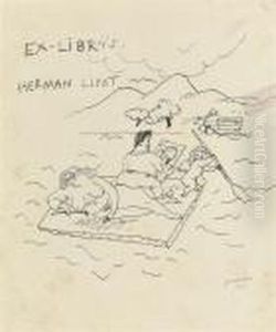 Design For Ex-libris Plate For Herman Lipot
