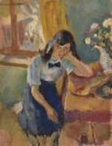 Jeune Fille Accoudee by Jules Pascin