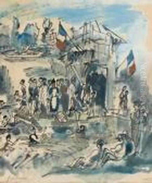 La Baignade Au Quartier Cajun A La Nouvelle Orleans
Aquarelle, Porte Le Cachet De La Signature Et Le Cachet De L'atelier. - view 1